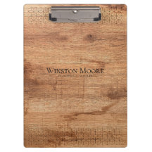 Modern Wood Geometric Pattern Custom Clipboard