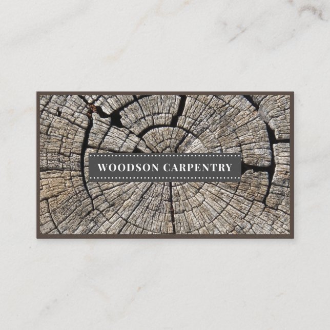 Modern Wood Grain Carpenter Woodworker Business Ca Card (Front)