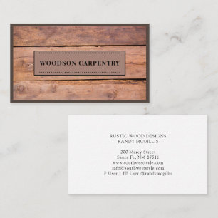 Modern Wood Grain Carpenter Woodworker Business Card