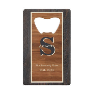 Modern Wood Hue 2Tone Monogram Square