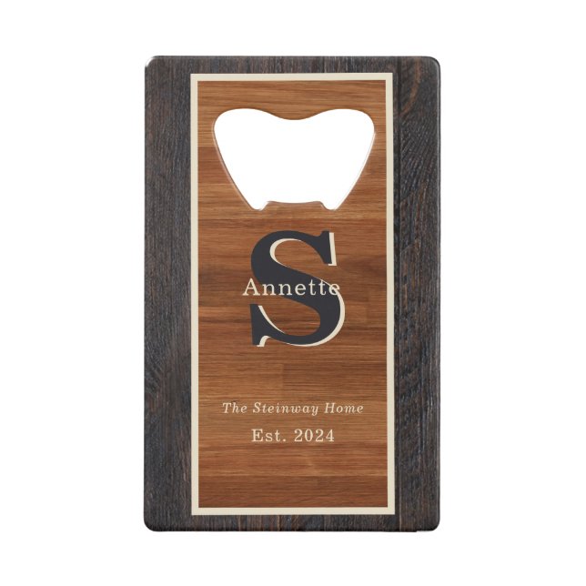 Modern Wood  Hue 2Tone Monogram Square  (Back)