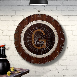 Modern Wood Hue Burnt Hickory and Chestnut Dartboard