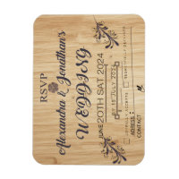 modern wooden background wedding invitation rsvp