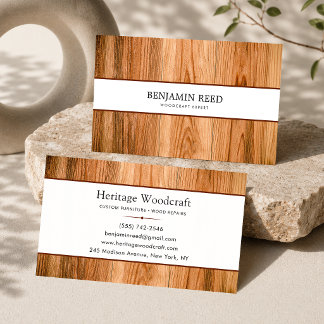 Modern Wooden Carpenter plywood texture Business Card