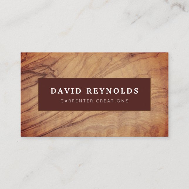 Modern Wooden Carpentry Construction  Business Car Card (Front)