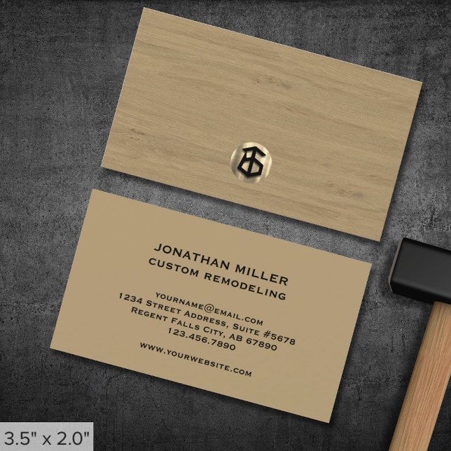 Modern Wooden Carpentry Construction Business Card (Creator Uploaded)