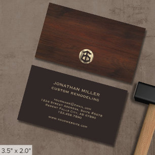 Modern Wooden Carpentry Construction Business Card