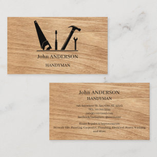Modern Wooden Handyman  Business Card