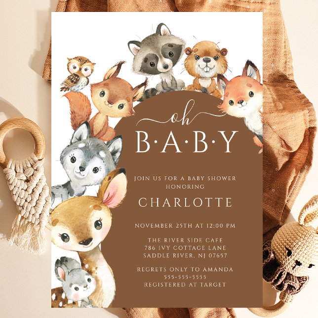 Modern Woodland Animals Baby Shower Invitation (Creator Uploaded)