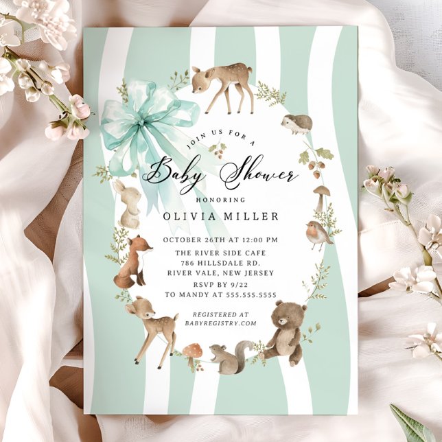 Modern Woodland Animals Baby Shower Invitation (Creator Uploaded)