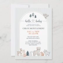 Modern Woodland Animals Neutral Boho Baby Shower