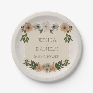 Modern Woodland Baby Shower Paper Plates