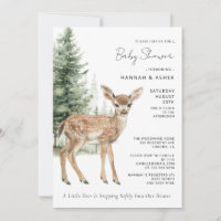 Modern Woodland Deer Forest baby Shower
