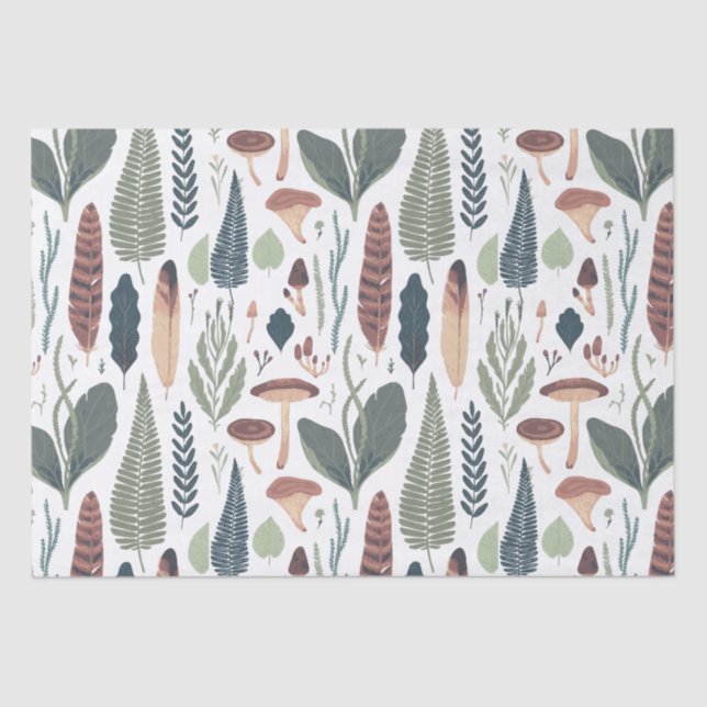 Modern woodland foliage pattern tissue paper (Front)