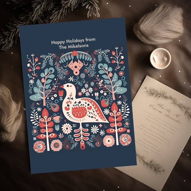 Modern Woodland Scandinavian Christmas  Holiday Card (Creator Uploaded)