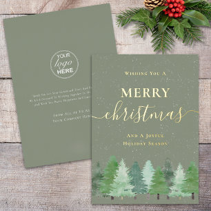 Modern Woodland Snow Company Logo Sage Green Gold