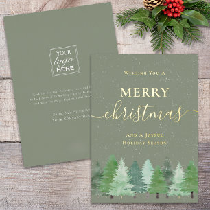 Modern Woodland Snow Company Logo Sage Green Gold
