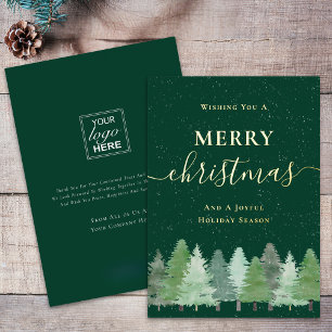Modern Woodland Snow Your Company Logo Green Gold