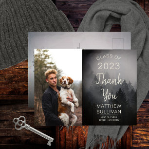 Modern Woodsy Rustic   Photo Thank You Postcard