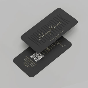 Modern Woodwork Carpentry Black Gold Professional Business Card