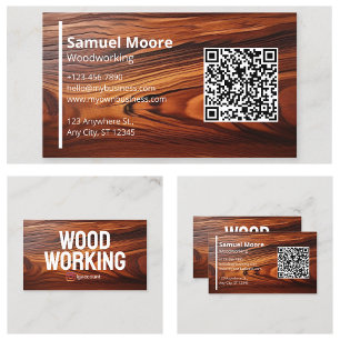 Modern Woodworking Carpentry Business Card