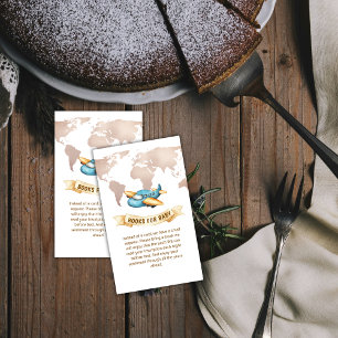 Modern World Map Airplane Books For Baby Shower Enclosure Card