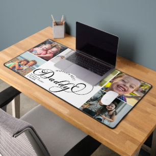 Modern World's Best Daddy Gift Photo Desk Mat