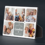 Modern World's Best Grandma Photo Collage Plaque<br><div class="desc">Modern photo plaque for Grandma! Design features a photo collage consisting of 5 curved edged square pictures and a coloured block that can be changed to any colour with the text 'The World's Best Grandma',  a cute little white heart and name/s.</div>