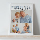 Modern Worlds Best Grandpa 3 Photo Plaque<br><div class="desc">A modern photo collage birthday,  christmas,  fathers day,  special occassion gift,  featuring 3 photos,  and editable text,  perfect for Dad,  Grandpa,  Mum,  Grandma or any relative. The text font style,  size and background colour can be changed by clicking on customise further link after personalising.</div>