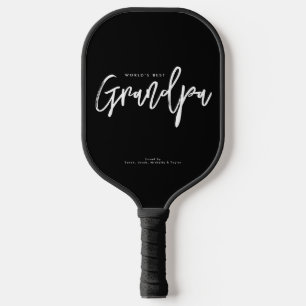 Modern World's Best Grandpa Personalized Pickleball Paddle