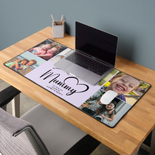 Modern World's Best Mummy Gift Photo Collage Throw Desk Mat