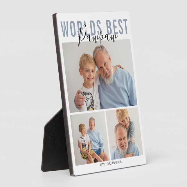 Modern Worlds Best Pawpaw 3 Photo Plaque (Side)