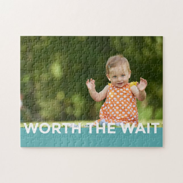 Modern Worth the Wait - Adoption, New Baby Jigsaw Puzzle (Horizontal)