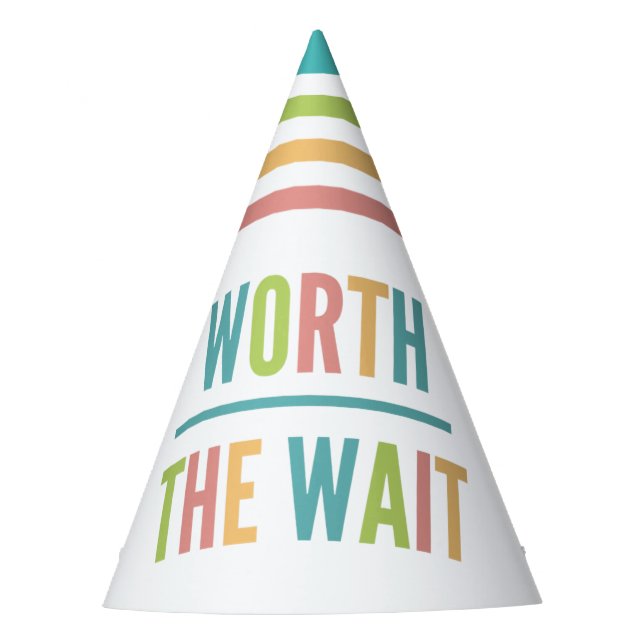 Modern Worth the Wait - Adoption, New Baby Party Hat (Front)