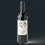 Modern wreath botanical corporate merry christmas wine label<br><div class="desc">Modern watercolor wreath botanical joy chic elegant corporate holiday bottle label. Modern rustic beautiful watercolour painted foliage classy elegant design. Part of a collection.</div>