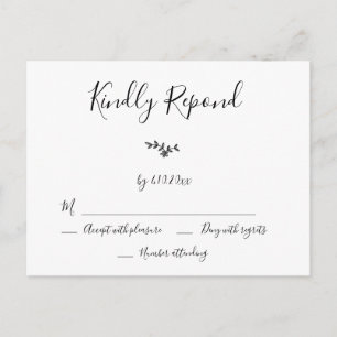 Modern Wreath Wedding RSVP Cards