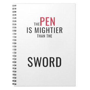 Modern Writer Pen Is Mightier Quote Notebook