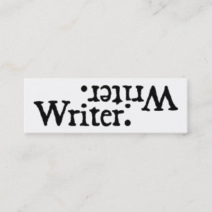 Modern Writer Reversal Minimalist Mini Business Card