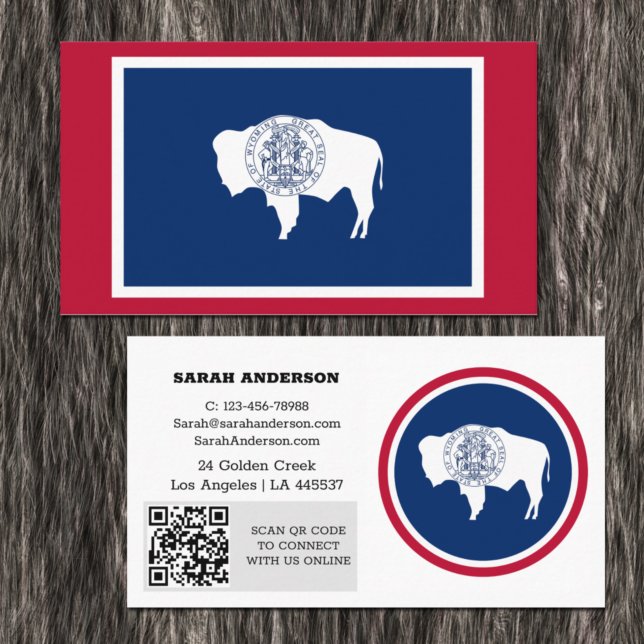Modern Wyoming Business Card, Wyoming Flag / USA Card (Creator Uploaded)