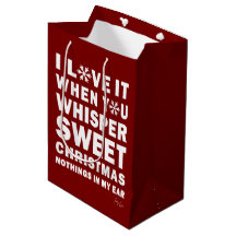 Modern Xmas Dark Red & White Gift Bag | Sweet Xmas