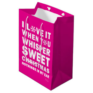 Modern Xmas Hot Pink & White Gift Bag Sweet Xmas