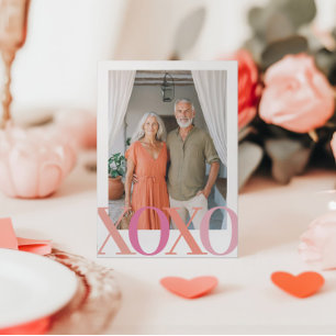 Modern XOXO Photo Valentines  Holiday Card