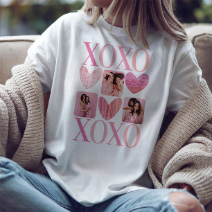 Modern XOXO Pink Hearts and Photo Collage Tri-Blend Shirt