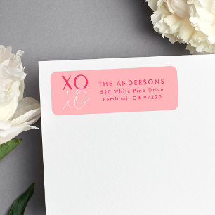 Modern XOXO Pink Return Address