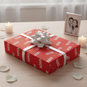 Modern XOXO Red & White Valentine’s Day Wrapping Paper