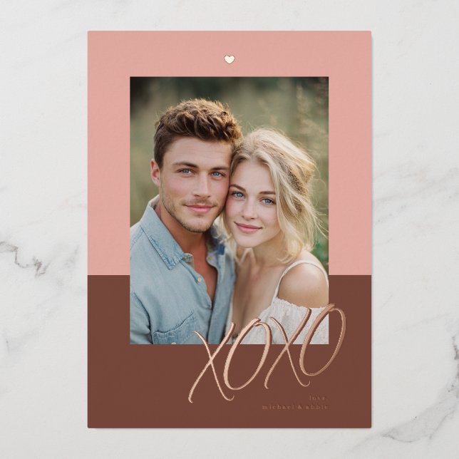 Modern XOXO Valentine Photo (Front)