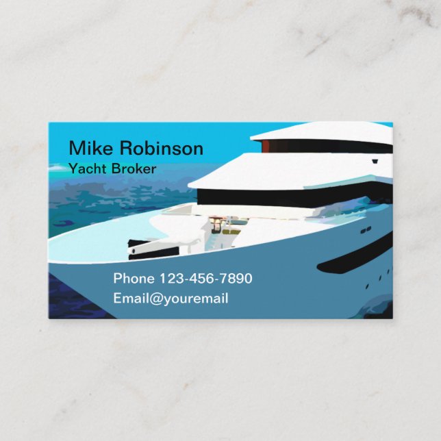 Modern Yacht Broker Business Card (Front)