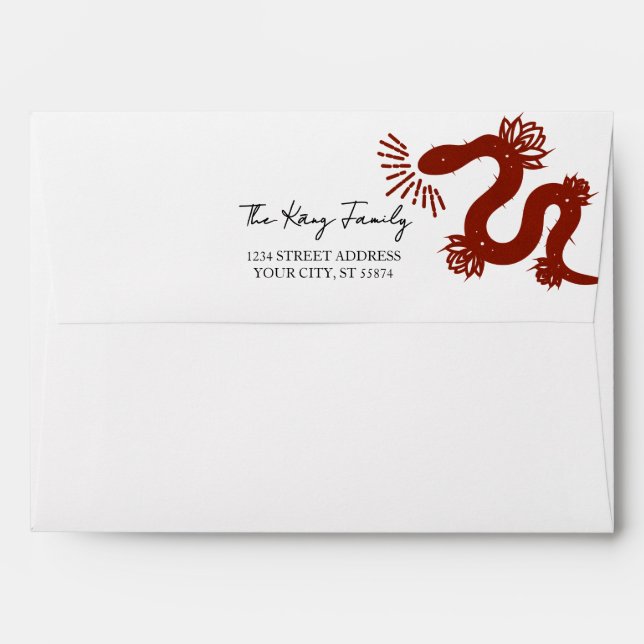 Modern Year of The Snake Chinese New Year  Envelope (Back (Top Flap))