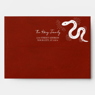 Modern Year of The Snake Red Chinese New Year Envelope