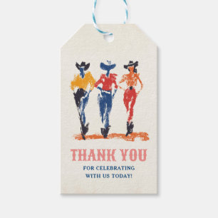 Modern Yeehaw Cowgirl Birthday Party Thank You Gift Tags